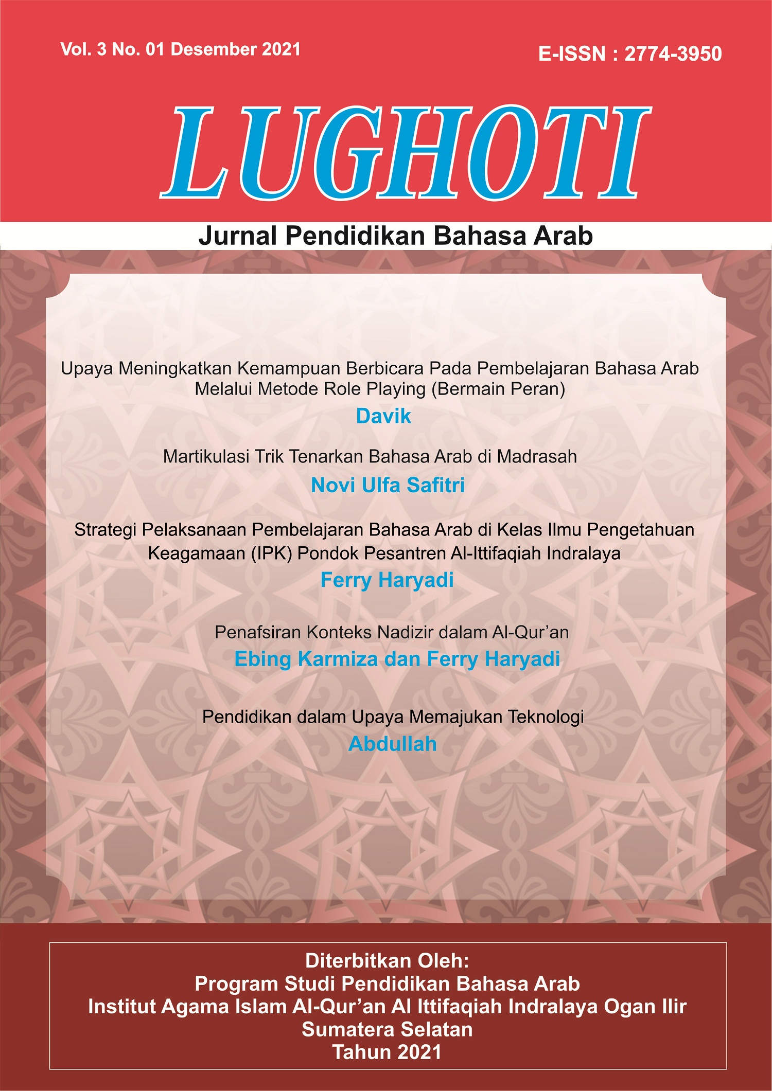 Lughoti: Jurnal Pendidikan Bahasa Arab
