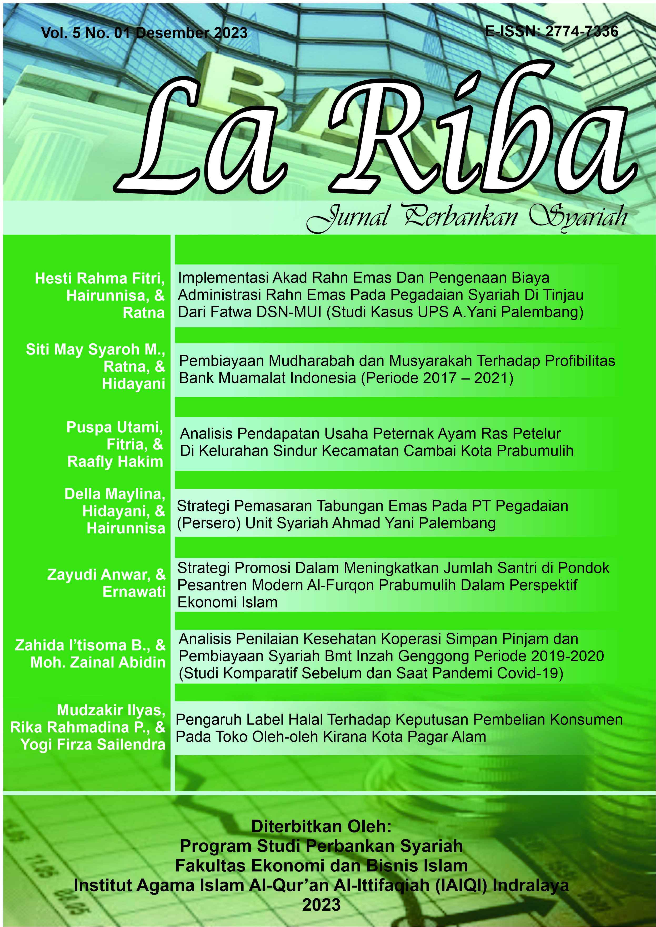 LA RIBA: Jurnal Perbankan Syariah