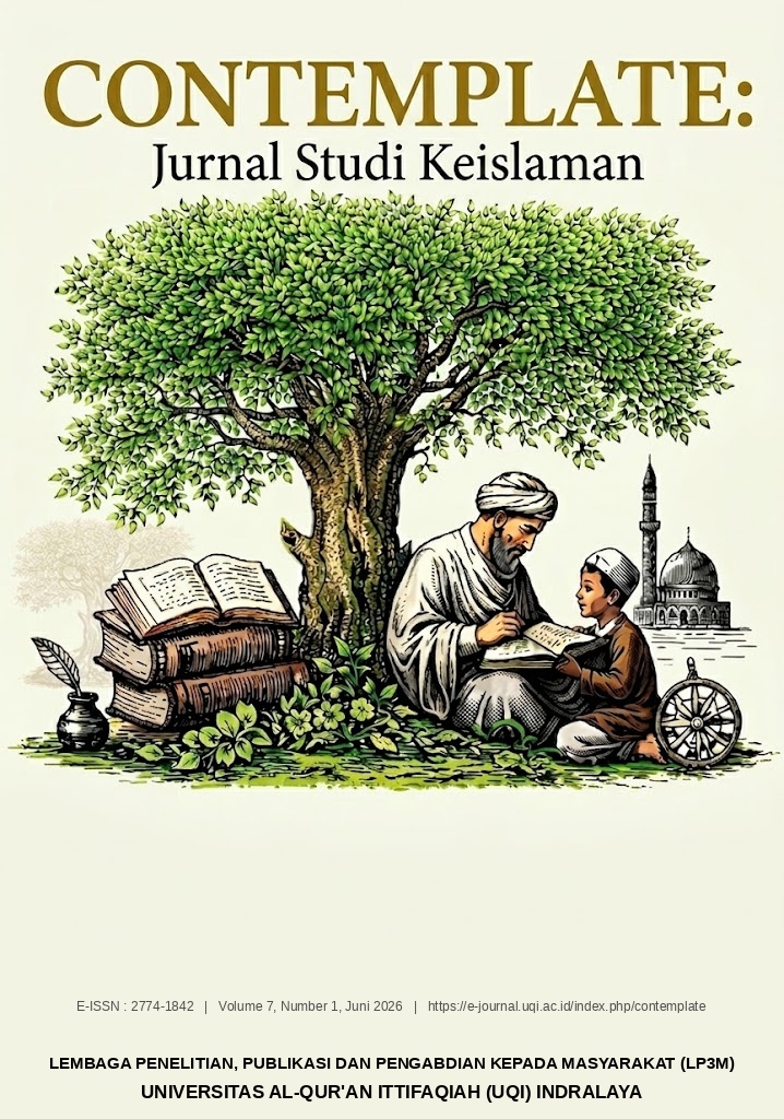 					View Vol. 7 No. 1 (2026): Contemplate: Jurnal Ilmiah Studi Keislaman
				